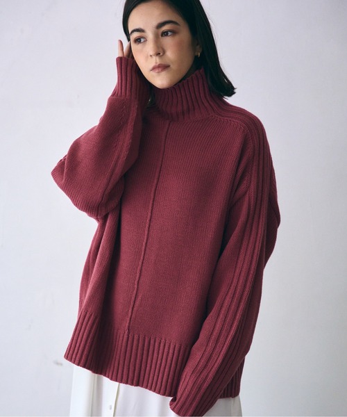 MAISON BREEZE（メゾンブリーズ）の「【MAISON BREEZE】センターシームラインニットタートル セーター（ニット/セーター・レディース・ホワイト/ブラック/ベージュ/ピンク/グリーン・FREE）」の11枚目の写真