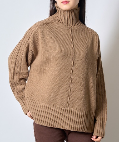 MAISON BREEZE（メゾンブリーズ）の「【MAISON BREEZE】センターシームラインニットタートル セーター（ニット/セーター・レディース・ホワイト/ブラック/ベージュ/ピンク/グリーン・FREE）」の16枚目の写真