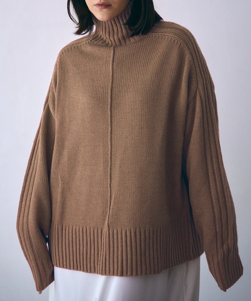 MAISON BREEZE（メゾンブリーズ）の「【MAISON BREEZE】センターシームラインニットタートル セーター（ニット/セーター・レディース・ホワイト/ブラック/ベージュ/ピンク/グリーン・FREE）」の15枚目の写真