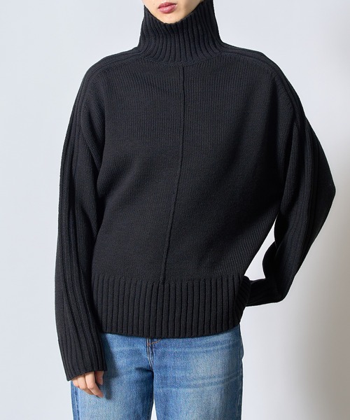 MAISON BREEZE（メゾンブリーズ）の「【MAISON BREEZE】センターシームラインニットタートル セーター（ニット/セーター・レディース・ホワイト/ブラック/ベージュ/ピンク/グリーン・FREE）」の14枚目の写真