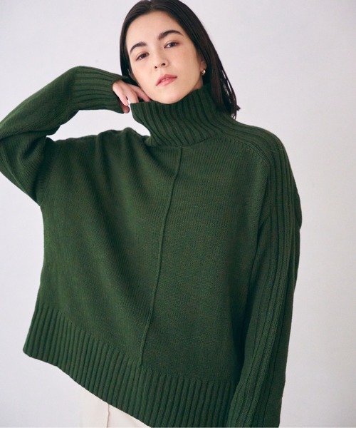 MAISON BREEZE（メゾンブリーズ）の「【MAISON BREEZE】センターシームラインニットタートル セーター（ニット/セーター・レディース・ホワイト/ブラック/ベージュ/ピンク/グリーン・FREE）」の19枚目の写真