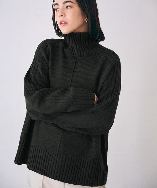 MAISON BREEZE（メゾンブリーズ）の「【MAISON BREEZE】センターシームラインニットタートル セーター（ニット/セーター・レディース・ホワイト/ブラック/ベージュ/ピンク/グリーン・FREE）」の18枚目の写真