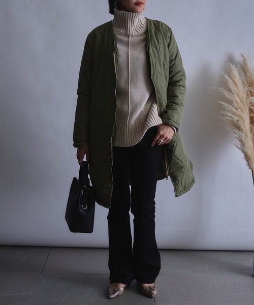 MAISON BREEZE（メゾンブリーズ）の「【MAISON BREEZE】センターシームラインニットタートル セーター（ニット/セーター・レディース・ホワイト/ブラック/ベージュ/ピンク/グリーン・FREE）」の22枚目の写真