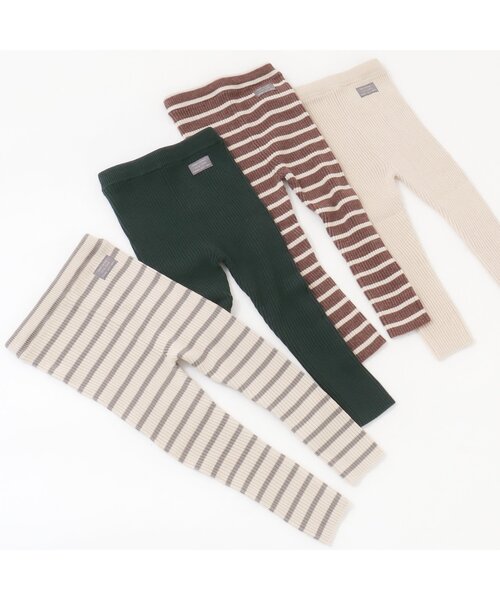 apres les cours（アプレレクール）の「リブニットレギンス（レギンス/スパッツ・キッズ・グレー/アイボリー/ブラウン/グリーン・120/80/90/130/110/100）」の5枚目の写真