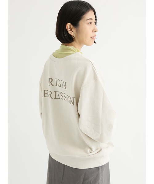 Lugnoncure（ルノンキュール）の「前後着ロゴスウェット（Tシャツ/カットソー・レディース・オフホワイト/チャコール/グリーン・ﾌﾘ-）」の2枚目の写真