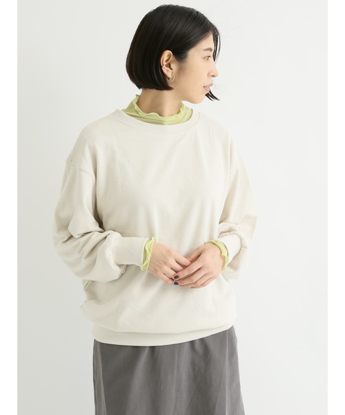 Lugnoncure（ルノンキュール）の「前後着ロゴスウェット（Tシャツ/カットソー・レディース・オフホワイト/チャコール/グリーン・ﾌﾘ-）」の7枚目の写真