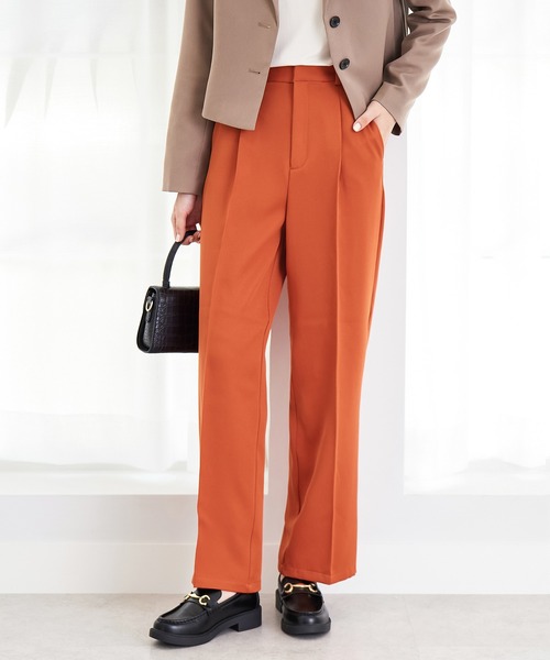 CHAN ME（チャンミ）の「ツイルセンタープレススラックス（スラックス・レディース・ブラック/ブラウン/グレー/オレンジ・SMALL/MEDIUM）」の4枚目の写真