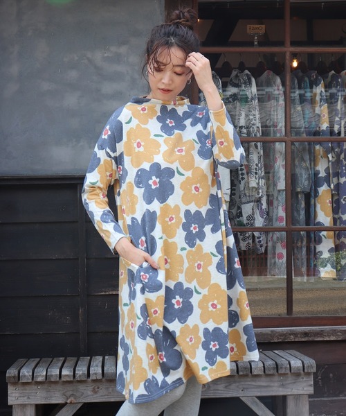 Barndoor 北欧風 ボタニカル ボトルネック フレアー ワンピース ワンピース Barndoor バーンドア のファッション通販 Zozotown