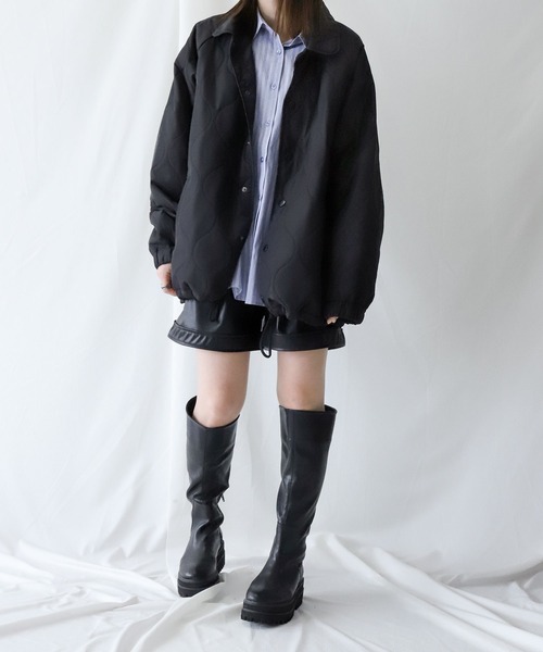 UNCORD（アンコード）の「【UNCORD】QUILTING COACH JACKET/キルティングコーチジャケット（ナイロンジャケット・メンズ・グレイッシュベージュ/カーキ/ブラック・LARGE/X-LARGE/MEDIUM）」の18枚目の写真