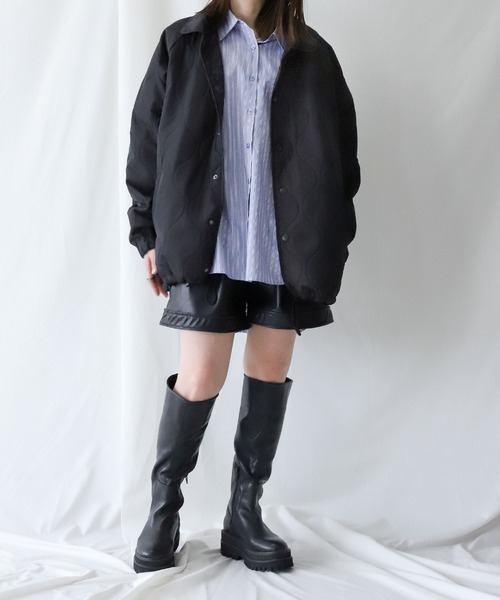 UNCORD（アンコード）の「【UNCORD】QUILTING COACH JACKET/キルティングコーチジャケット（ナイロンジャケット・メンズ・グレイッシュベージュ/カーキ/ブラック・LARGE/X-LARGE/MEDIUM）」の19枚目の写真