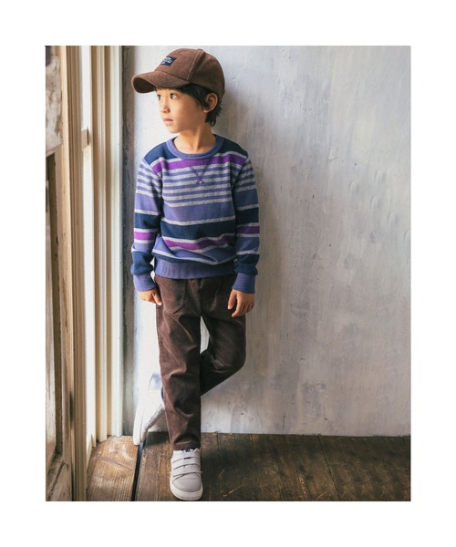 BeBe（ベベ）の「BeBe/ウラゲマルチボーダートレーナー(90~150cm)（スウェット・キッズ・ブルー系その他/グレー系その他・120/150/110/140/100/130/90）」の13枚目の写真