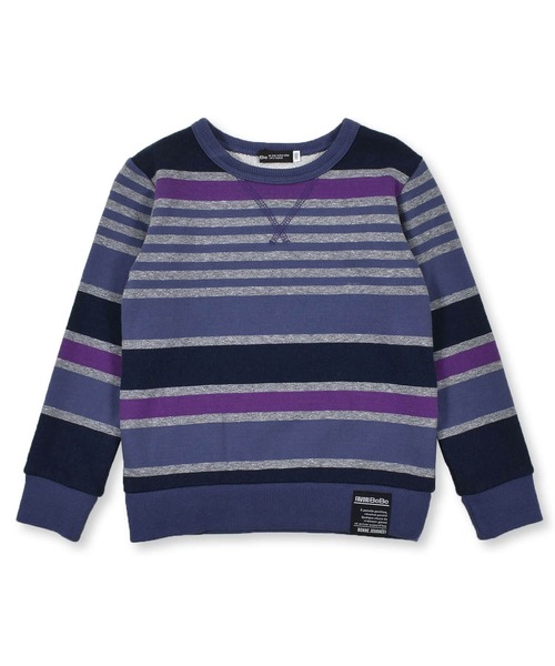 BeBe（ベベ）の「BeBe/ウラゲマルチボーダートレーナー(90~150cm)（スウェット・キッズ・ブルー系その他/グレー系その他・120/150/110/140/100/130/90）」の8枚目の写真