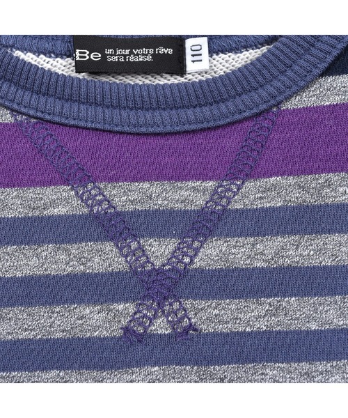 BeBe（ベベ）の「BeBe/ウラゲマルチボーダートレーナー(90~150cm)（スウェット・キッズ・ブルー系その他/グレー系その他・120/150/110/140/100/130/90）」の10枚目の写真