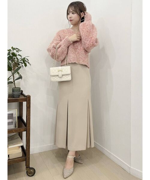 dazzlin（ダズリン）の「コットンキャンディクロップドニットトップス（ニット/セーター・レディース・レッド/パープル/ベージュ・FREE）」の13枚目の写真