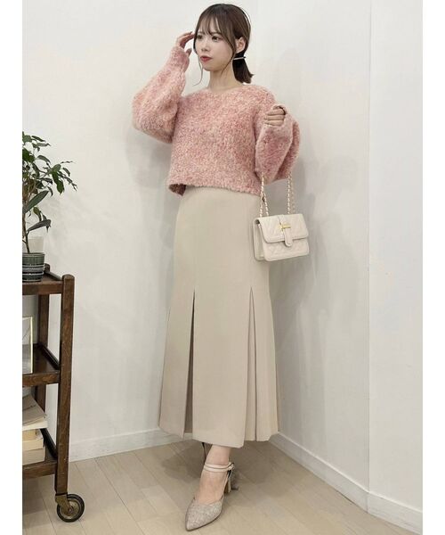 dazzlin（ダズリン）の「コットンキャンディクロップドニットトップス（ニット/セーター・レディース・レッド/パープル/ベージュ・FREE）」の14枚目の写真