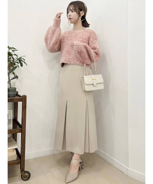 dazzlin（ダズリン）の「コットンキャンディクロップドニットトップス（ニット/セーター・レディース・レッド/パープル/ベージュ・FREE）」の15枚目の写真