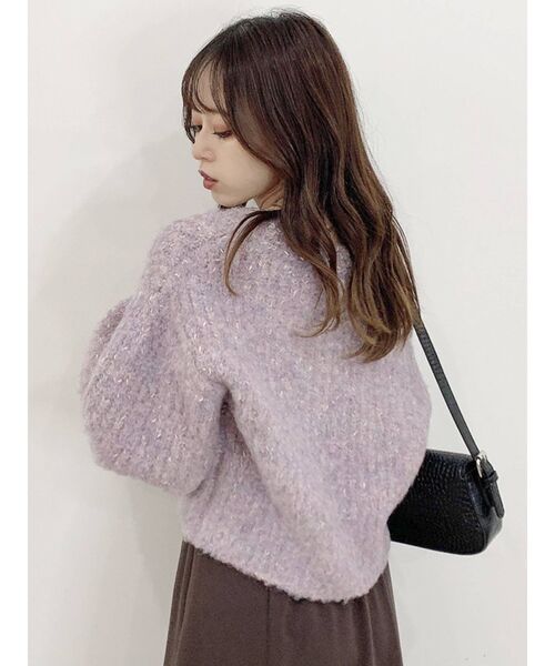 dazzlin（ダズリン）の「コットンキャンディクロップドニットトップス（ニット/セーター・レディース・レッド/パープル/ベージュ・FREE）」の21枚目の写真