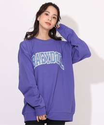 BABYDOLL（ベビードール）の「親子お揃い カレッジロゴデニムワッペントレーナー 7381A（スウェット）」