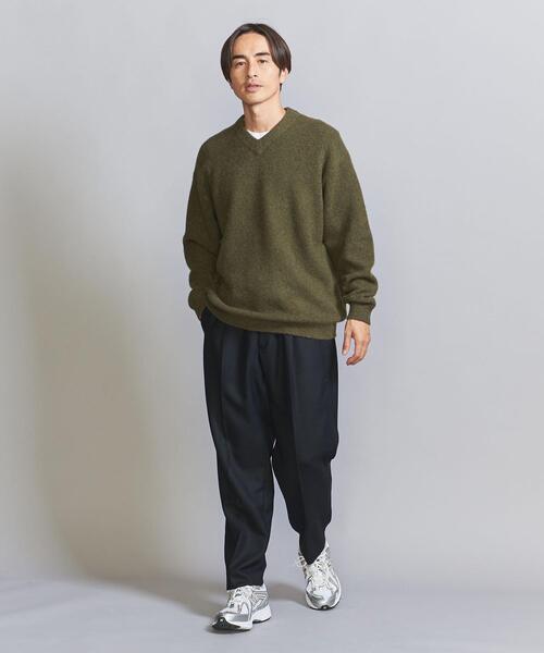 【美品】H BEAUTY&YOUTH ツイストコットン バルーンVネックニット BEAUTY&YOUTH UNITED ARROWS（ビューティーアンドユース