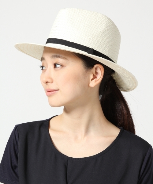 LEPSIM（レプシィム）の「ペーパーツバヒロハット　560272（ハット・レディース・アイボリー/ダークブラウン/キャメル・ONE SIZE）」の2枚目の写真