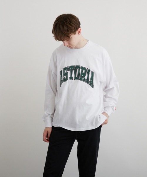 VIBGYOR(ヴィブジョー)の「アップリケ刺繡(サテン素材)LS CN(BEY)(Tシャツ/カットソー・メンズ・ホワイト/ブラック/ダークグリーン・FREE)」の4枚目の写真
