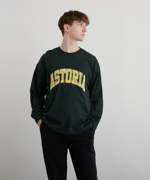 VIBGYOR(ヴィブジョー)の「アップリケ刺繡(サテン素材)LS CN(BEY)(Tシャツ/カットソー・メンズ・ホワイト/ブラック/ダークグリーン・FREE)」の7枚目の写真