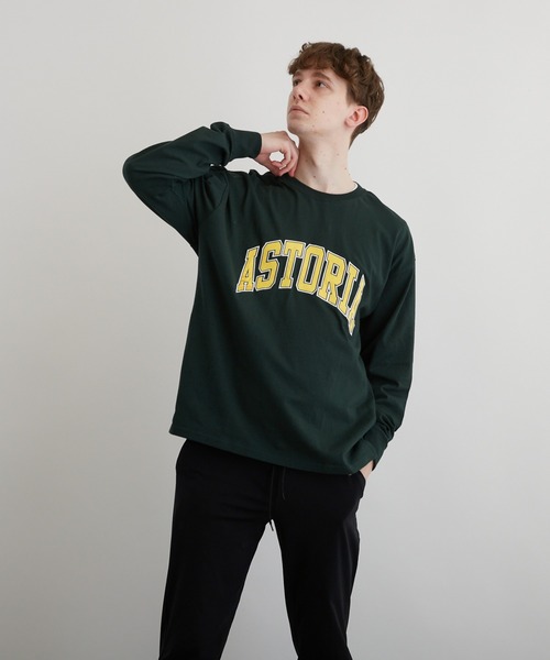 VIBGYOR(ヴィブジョー)の「アップリケ刺繡(サテン素材)LS CN(BEY)(Tシャツ/カットソー・メンズ・ホワイト/ブラック/ダークグリーン・FREE)」の5枚目の写真