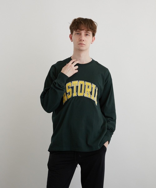 VIBGYOR(ヴィブジョー)の「アップリケ刺繡(サテン素材)LS CN(BEY)(Tシャツ/カットソー・メンズ・ホワイト/ブラック/ダークグリーン・FREE)」の14枚目の写真