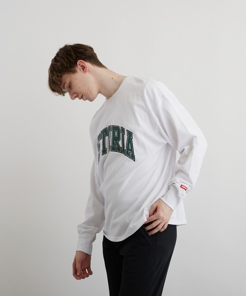 VIBGYOR(ヴィブジョー)の「アップリケ刺繡(サテン素材)LS CN(BEY)(Tシャツ/カットソー・メンズ・ホワイト/ブラック/ダークグリーン・FREE)」の17枚目の写真
