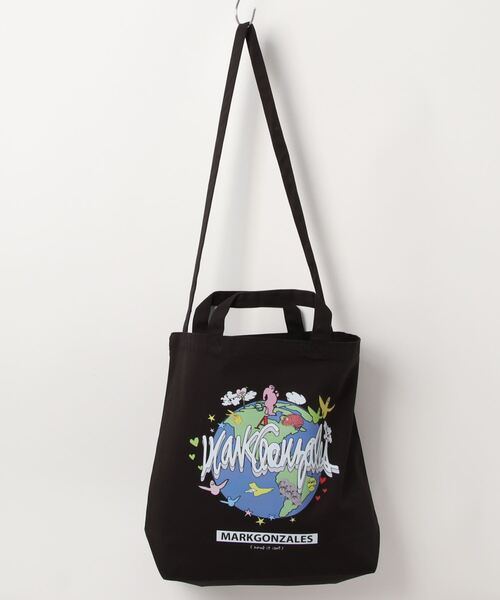 （What it isNt）ART BY MARKGONZALES（ワットイットイズント）の「【 （What it isNt）ART BY MARKGONZALES / (ワットイットイズント) アートバイ マークゴンザレス 】 ショルダー付き トートバッグ（ショルダーバッグ・メンズ・ブラック/オフホワイト・FREE）」の12枚目の写真