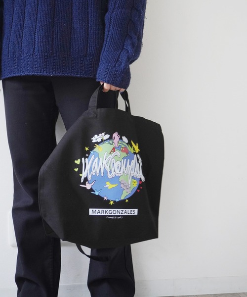 （What it isNt）ART BY MARKGONZALES（ワットイットイズント）の「【 （What it isNt）ART BY MARKGONZALES / (ワットイットイズント) アートバイ マークゴンザレス 】 ショルダー付き トートバッグ（ショルダーバッグ・メンズ・ブラック/オフホワイト・FREE）」の6枚目の写真