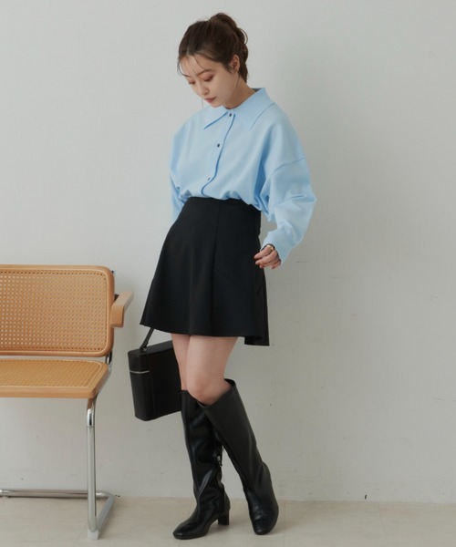 VANNIE U（ヴァニーユー）の「パターンフレアミニスカート（スカート・レディース・ブラック/グレー・FREE）」の5枚目の写真