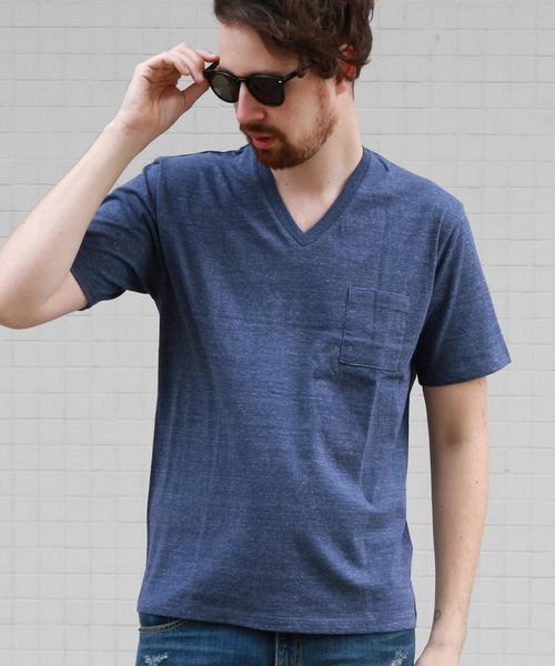 BEAUTY&YOUTH UNITED ARROWS（ビューティーアンドユースユナイテッドアローズ）の「BY チューブ 1ポケット VネックTシャツ： ◆（Tシャツ/カットソー・メンズ・ホワイト/グレー/ライトピンク/クリーム/ライム/ネイビー・MEDIUM/SMALL/LARGE/X-LARGE）」の6枚目の写真