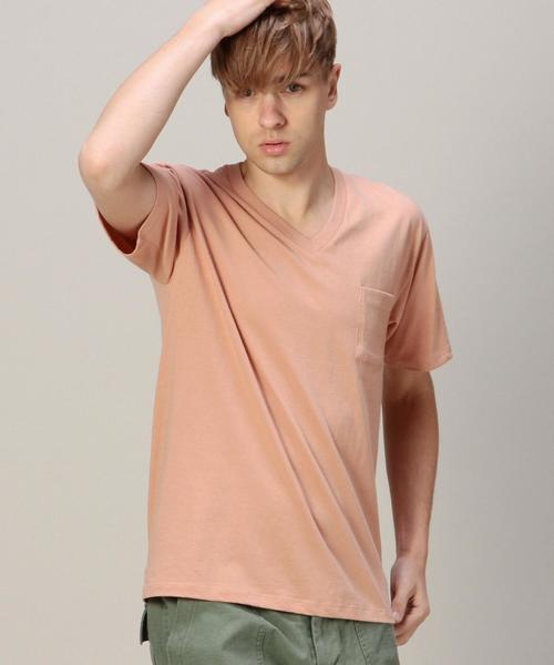 BEAUTY&YOUTH UNITED ARROWS（ビューティーアンドユースユナイテッドアローズ）の「BY チューブ 1ポケット VネックTシャツ： ◆（Tシャツ/カットソー・メンズ・ホワイト/グレー/ライトピンク/クリーム/ライム/ネイビー・MEDIUM/SMALL/LARGE/X-LARGE）」の7枚目の写真