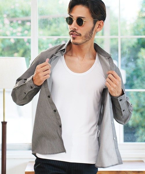 jiggys shop(ジギーズショップ)の「裏起毛 Uネック ヒートインナー 長袖Tシャツ(Tシャツ/カットソー・メンズ・ネイビー/チャコール/ホワイト/ブラック・LARGE/X-LARGE/SMALL/MEDIUM)」の12枚目の写真