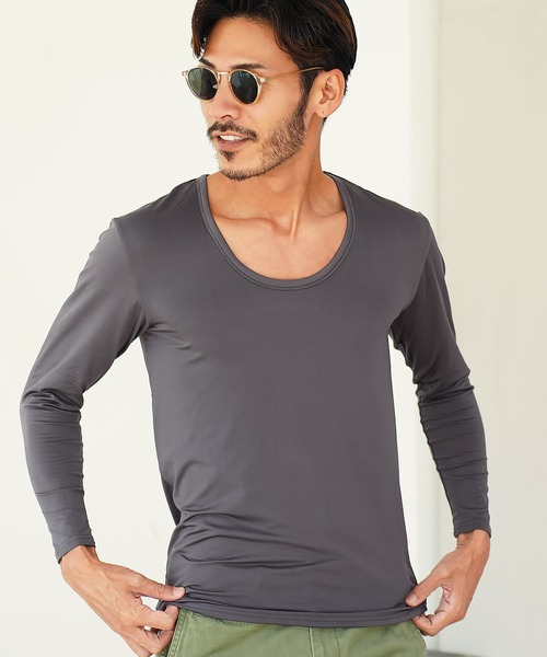 jiggys shop(ジギーズショップ)の「裏起毛 Uネック ヒートインナー 長袖Tシャツ(Tシャツ/カットソー・メンズ・ネイビー/チャコール/ホワイト/ブラック・LARGE/X-LARGE/SMALL/MEDIUM)」の17枚目の写真