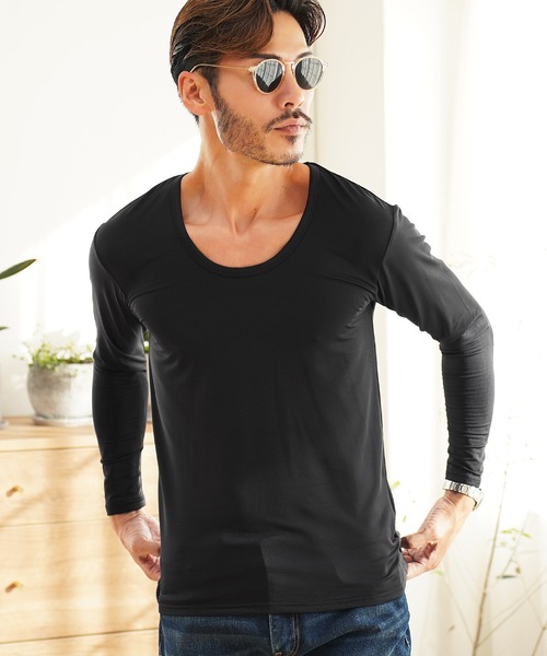 jiggys shop(ジギーズショップ)の「裏起毛 Uネック ヒートインナー 長袖Tシャツ(Tシャツ/カットソー・メンズ・ネイビー/チャコール/ホワイト/ブラック・LARGE/X-LARGE/SMALL/MEDIUM)」の13枚目の写真