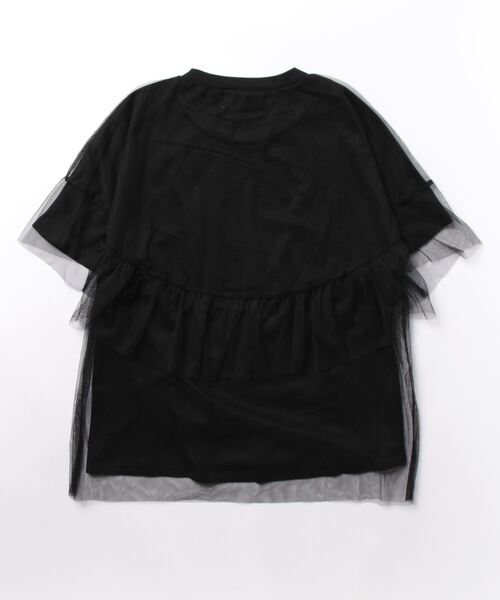 DONOBAN(ドノバン)の「チュールレイヤードTee(Tシャツ/カットソー・レディース・ホワイト/グレー/ブラック・F)」の4枚目の写真