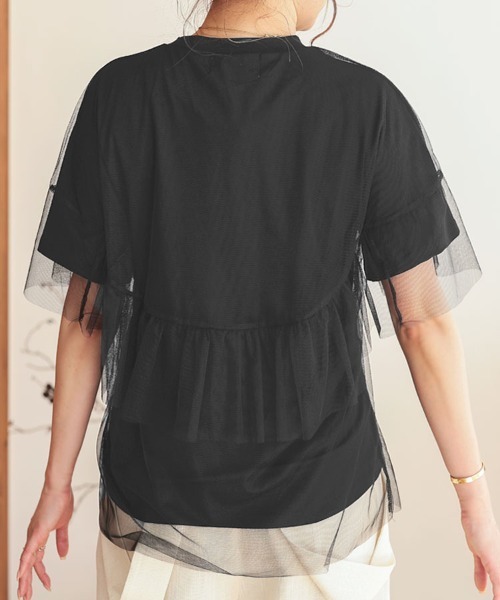 DONOBAN(ドノバン)の「チュールレイヤードTee(Tシャツ/カットソー・レディース・ホワイト/グレー/ブラック・F)」の17枚目の写真