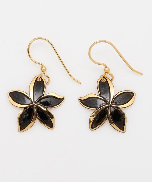 Kahiko(カヒコ)の「【Kahiko】LEIGHTON LAM プルメリアピアス(ピアス(両耳用)・レディース・ブラック×ゴールド/シルバー/ゴールド・FREE)」の1枚目の写真