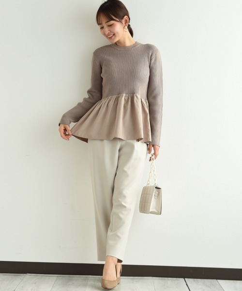 INTERPLANET（インタープラネット）の「【ＵＶ・吸水速乾】ダブルクロスセンターラインテーパードパンツ（その他パンツ・レディース・ネイビー/グレイッシュベージュ/ブルー・LARGE/MEDIUM）」の12枚目の写真