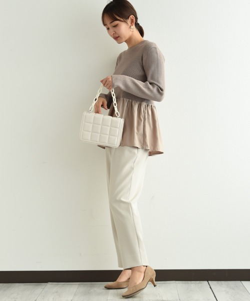 INTERPLANET（インタープラネット）の「【ＵＶ・吸水速乾】ダブルクロスセンターラインテーパードパンツ（その他パンツ・レディース・ネイビー/グレイッシュベージュ/ブルー・LARGE/MEDIUM）」の13枚目の写真