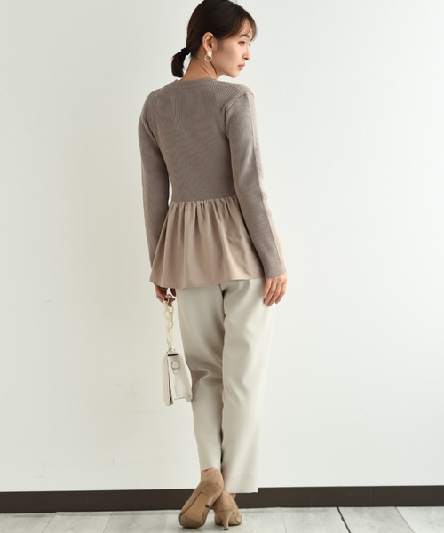 INTERPLANET（インタープラネット）の「【ＵＶ・吸水速乾】ダブルクロスセンターラインテーパードパンツ（その他パンツ・レディース・ネイビー/グレイッシュベージュ/ブルー・LARGE/MEDIUM）」の14枚目の写真