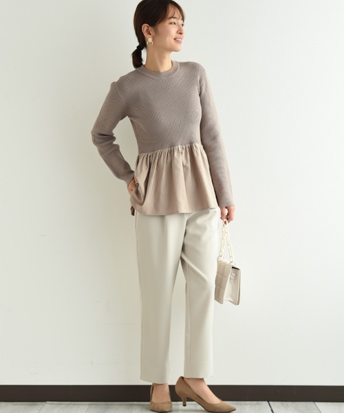 INTERPLANET（インタープラネット）の「【ＵＶ・吸水速乾】ダブルクロスセンターラインテーパードパンツ（その他パンツ・レディース・ネイビー/グレイッシュベージュ/ブルー・LARGE/MEDIUM）」の16枚目の写真