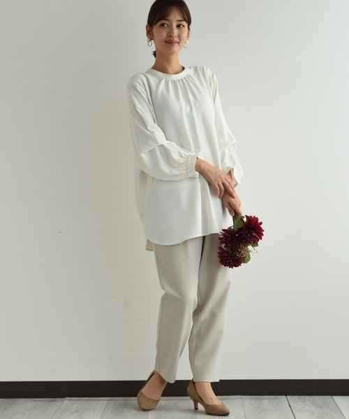 INTERPLANET（インタープラネット）の「【ＵＶ・吸水速乾】ダブルクロスセンターラインテーパードパンツ（その他パンツ・レディース・ネイビー/グレイッシュベージュ/ブルー・LARGE/MEDIUM）」の8枚目の写真