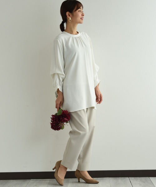 INTERPLANET（インタープラネット）の「【ＵＶ・吸水速乾】ダブルクロスセンターラインテーパードパンツ（その他パンツ・レディース・ネイビー/グレイッシュベージュ/ブルー・LARGE/MEDIUM）」の9枚目の写真