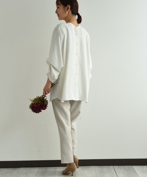 INTERPLANET（インタープラネット）の「【ＵＶ・吸水速乾】ダブルクロスセンターラインテーパードパンツ（その他パンツ・レディース・ネイビー/グレイッシュベージュ/ブルー・LARGE/MEDIUM）」の10枚目の写真