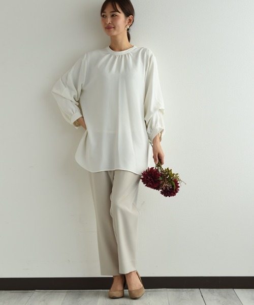 INTERPLANET（インタープラネット）の「【ＵＶ・吸水速乾】ダブルクロスセンターラインテーパードパンツ（その他パンツ・レディース・ネイビー/グレイッシュベージュ/ブルー・LARGE/MEDIUM）」の11枚目の写真