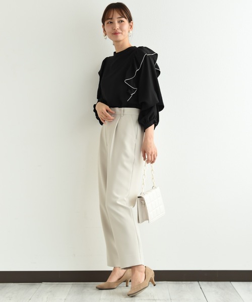 INTERPLANET（インタープラネット）の「【ＵＶ・吸水速乾】ダブルクロスセンターラインテーパードパンツ（その他パンツ・レディース・ネイビー/グレイッシュベージュ/ブルー・LARGE/MEDIUM）」の18枚目の写真