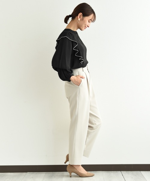 INTERPLANET（インタープラネット）の「【ＵＶ・吸水速乾】ダブルクロスセンターラインテーパードパンツ（その他パンツ・レディース・ネイビー/グレイッシュベージュ/ブルー・LARGE/MEDIUM）」の20枚目の写真